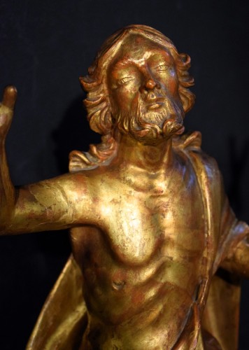 Antiquités - Christ ressuscité en bois doré - Rome début du XVIIIe siècle